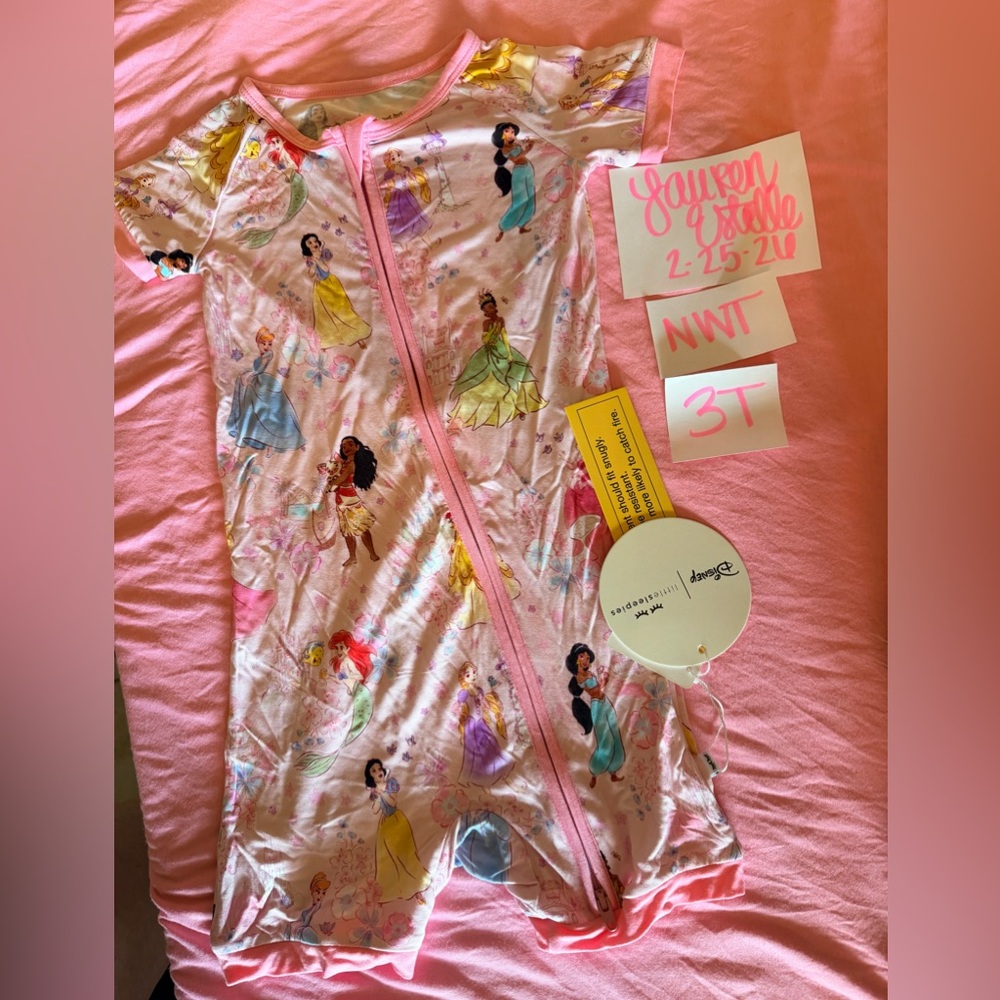 Little Sleepies Disney Princess Garden Shorty NWT 3t